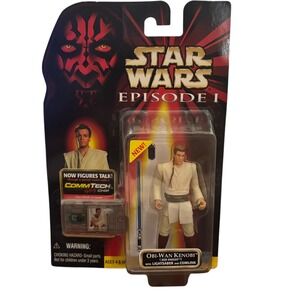 Star Wars‎ Episode 1 Obi Wan Kenobi Jedi Knight Commtech Figure Lightsaber New